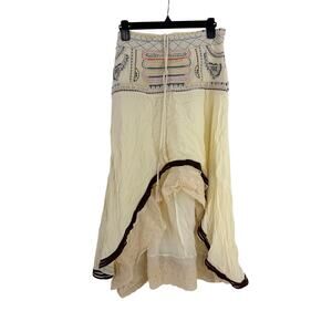 Unbranded boho embroidered studded high low skirt
